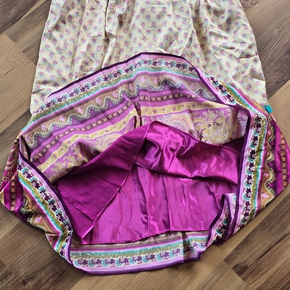 Mixit Midi Dress Womens 16 Multicolor Boho Paisley Floral Empire Waist Indie Y2K - Picture 12 of 13